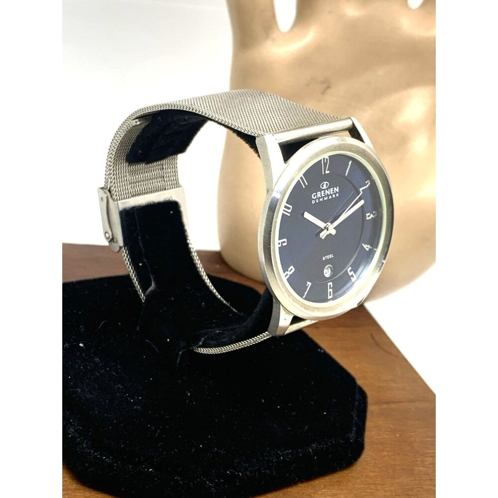 Grenen by Skagen Denmark Mens Watch M-24XLSSN Quartz Blue Dial Silver Steel 38mm - Picture 14 of 14